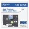 Brother P-Touch 0.47 in. x 26.2 ft. TZe Laminated Removable Label Tapes - Blue on White